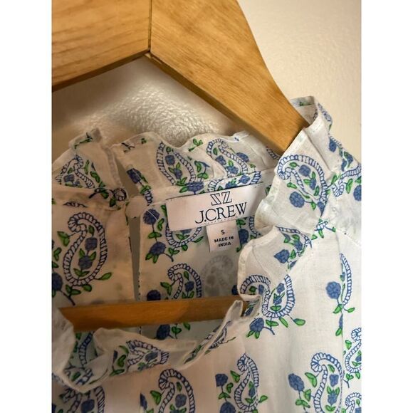 SZ Blockprints™ X J.Crew Smocked Puff-sleeve Top Sz. S - Picture 4 of 5